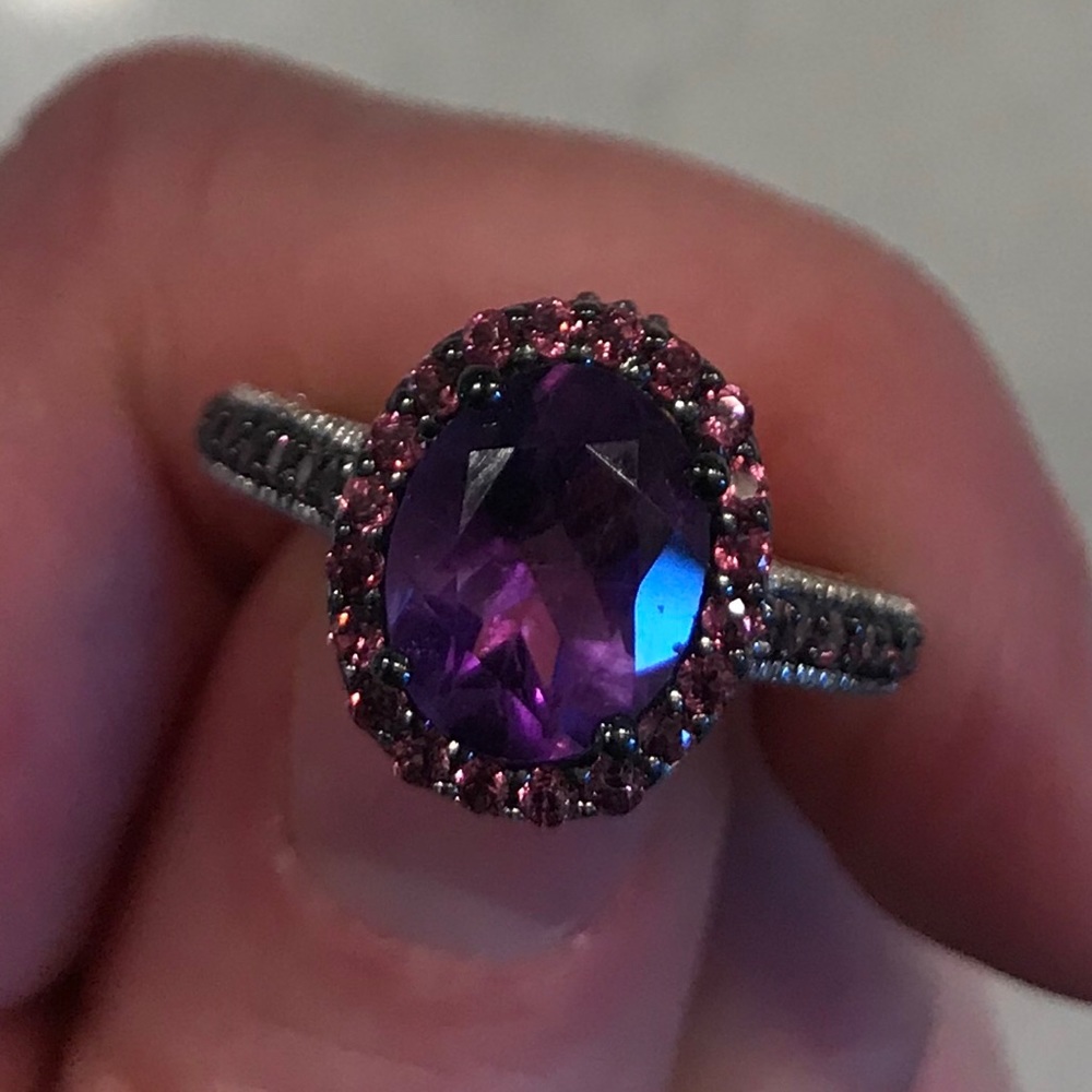Amethyst and Rhodolite Size 5 Ring